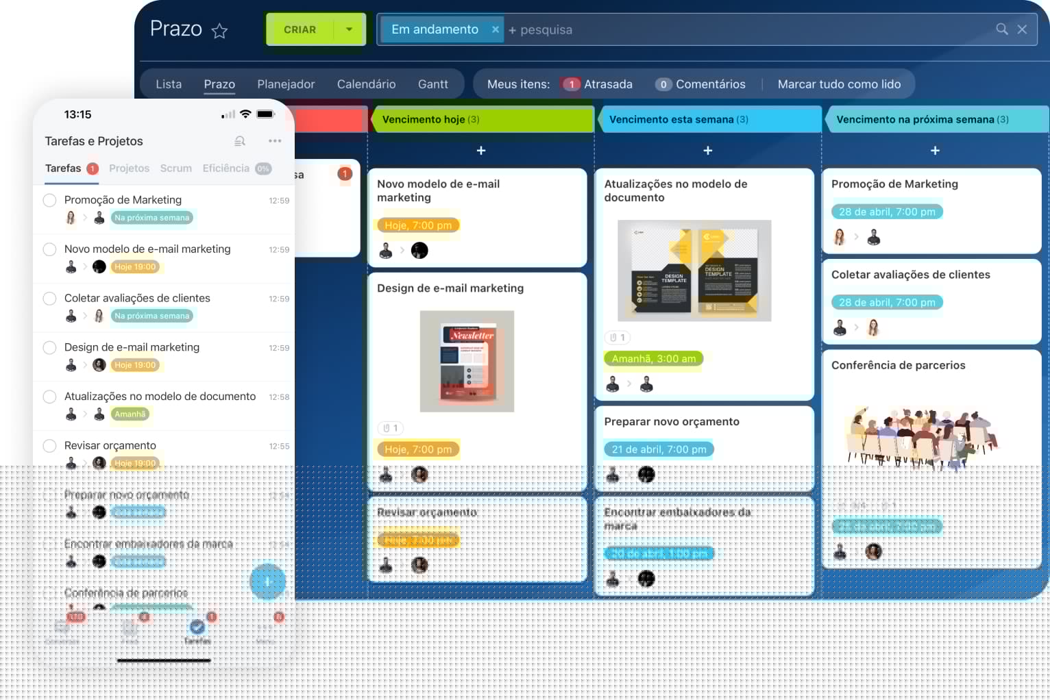 Interface Bitrix24 - Gestão de Projetos